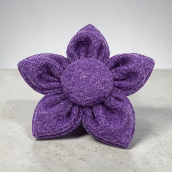 Harris Tweed pet collar flower