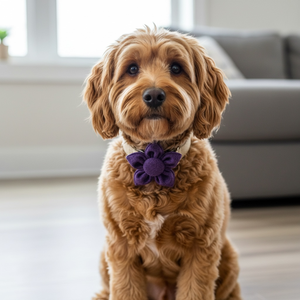 Harris Tweed pet collar flower